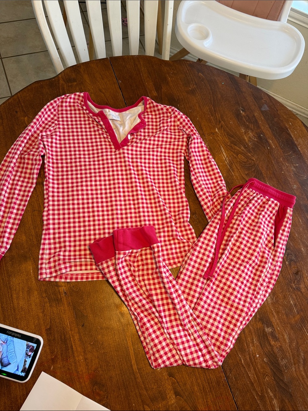 SweetHoney Red and White Gingham Kids Pajama Set